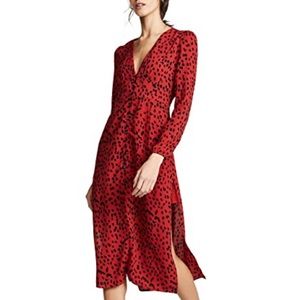 Rahi red and black leopard midi dress